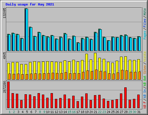 Daily usage for May 2021