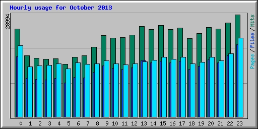 Hourly usage for October 2013